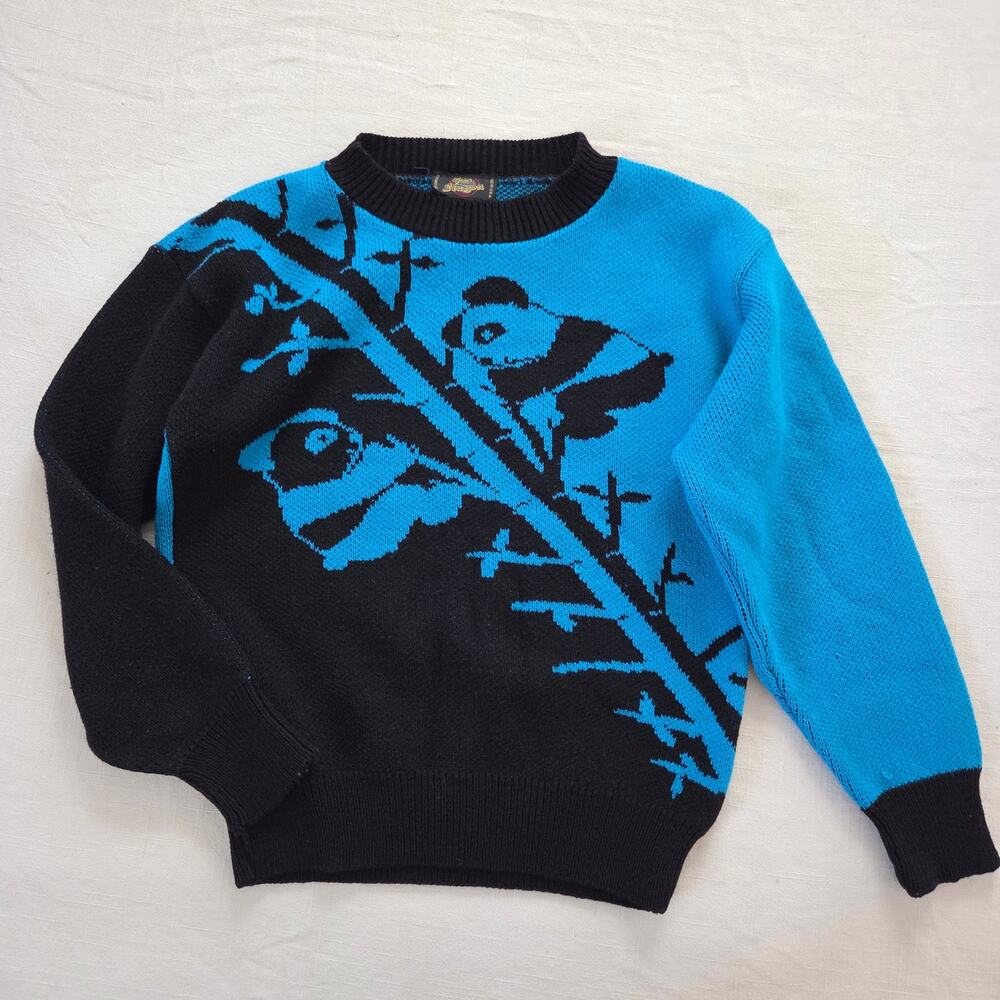 Vintage Pands Contrast Knit Sweater kids 8/9